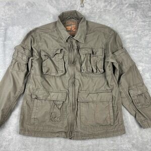 Vintage Y2K Relay 086 Military Jacket Men's L Green Field‎ Coat 18 Pockets